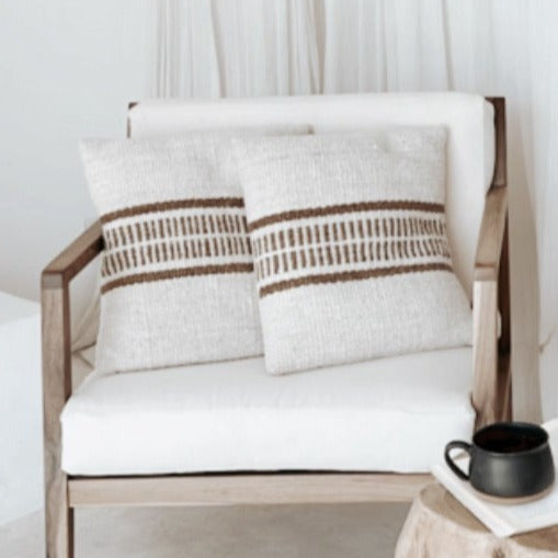 Almohadón Crudo y Chocolate