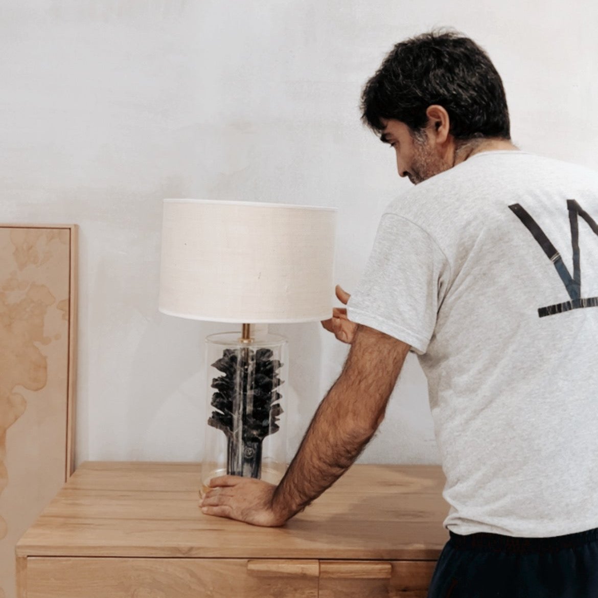 Lámpara de Mesa Coral con Vidrio