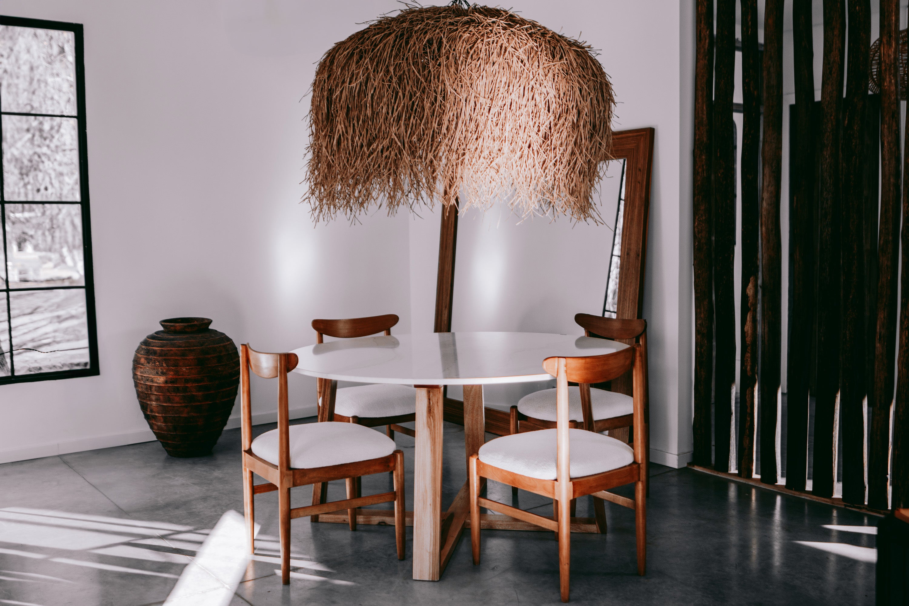 Lámpara Nido de fibras naturales