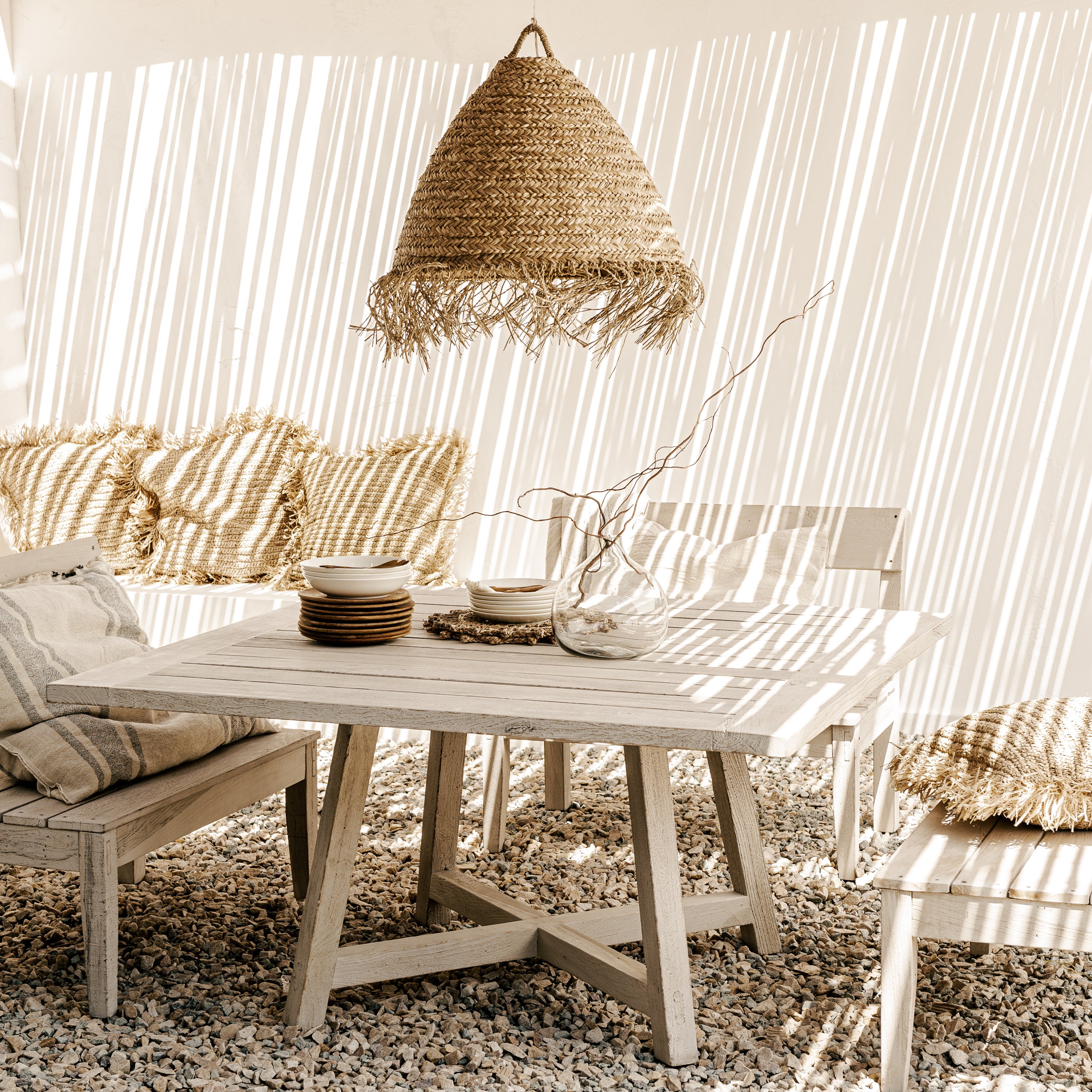 Mesa Bohemian cuadrada exterior